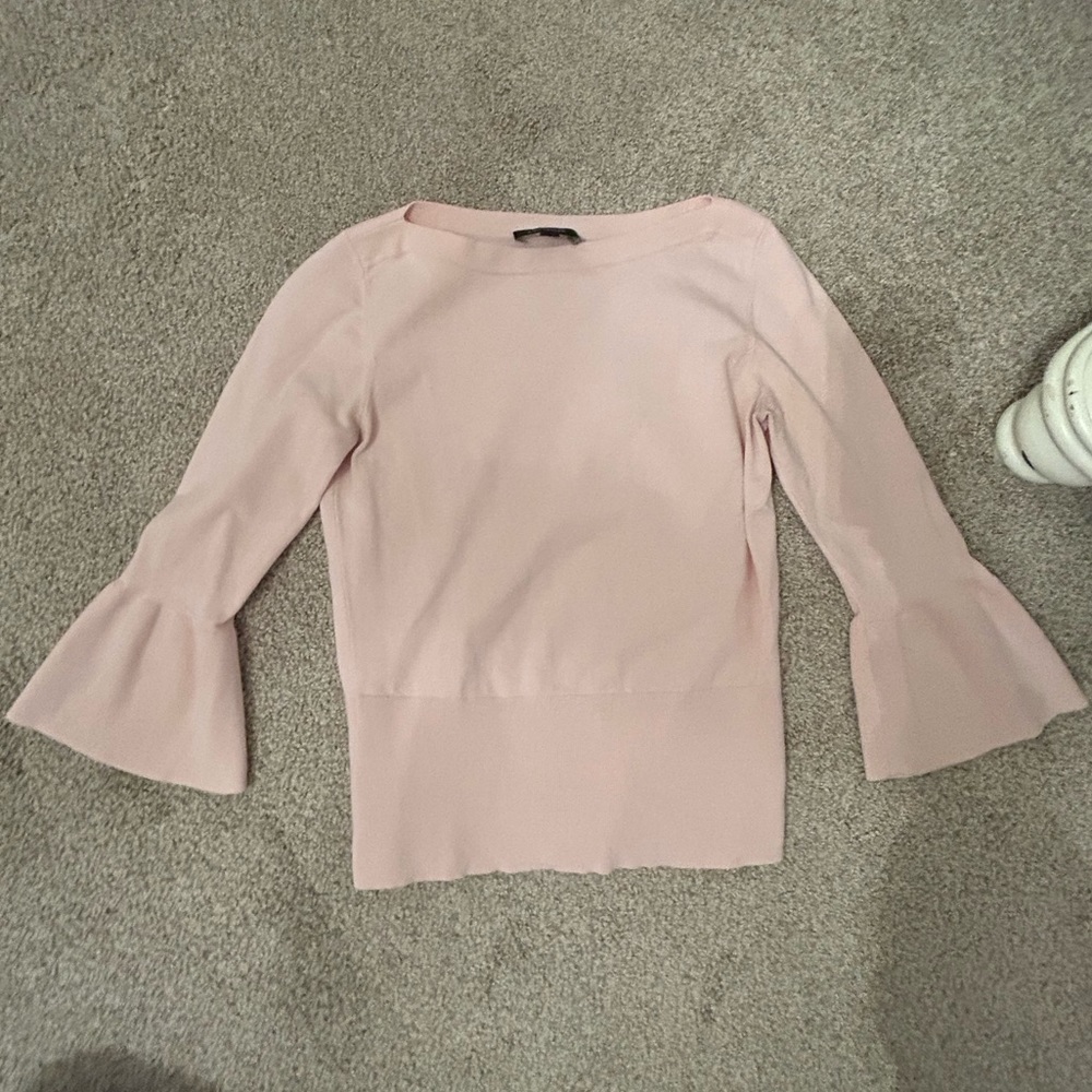 Ann Taylor size small pale pink sweater with 3/4 length flare arms